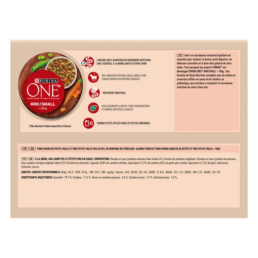 Pâtée pour Chien Adulte Petit < 10kg Microbiome Dinde PURINA ONE