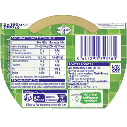Babygericht ab 12 Monaten Geschmorte Karotten Rindfleisch Kleine Pasta P'tite Recette Bio NESTLE