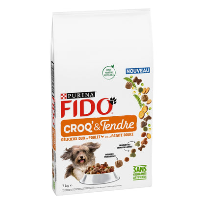 Croquettes pour Chien Adulte Poulet Patate Douce Croq' & Tendre FIDO