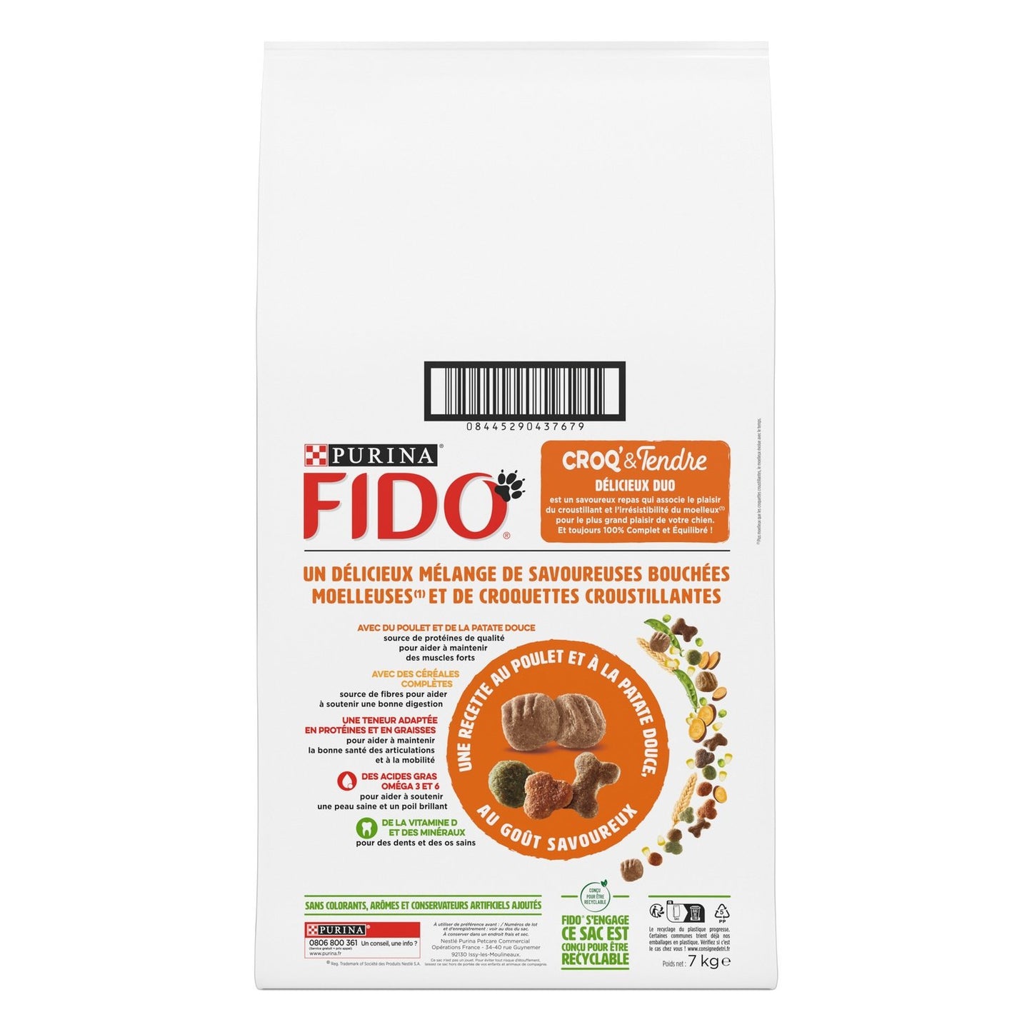 Croquettes pour Chien Adulte Poulet Patate Douce Croq' & Tendre FIDO