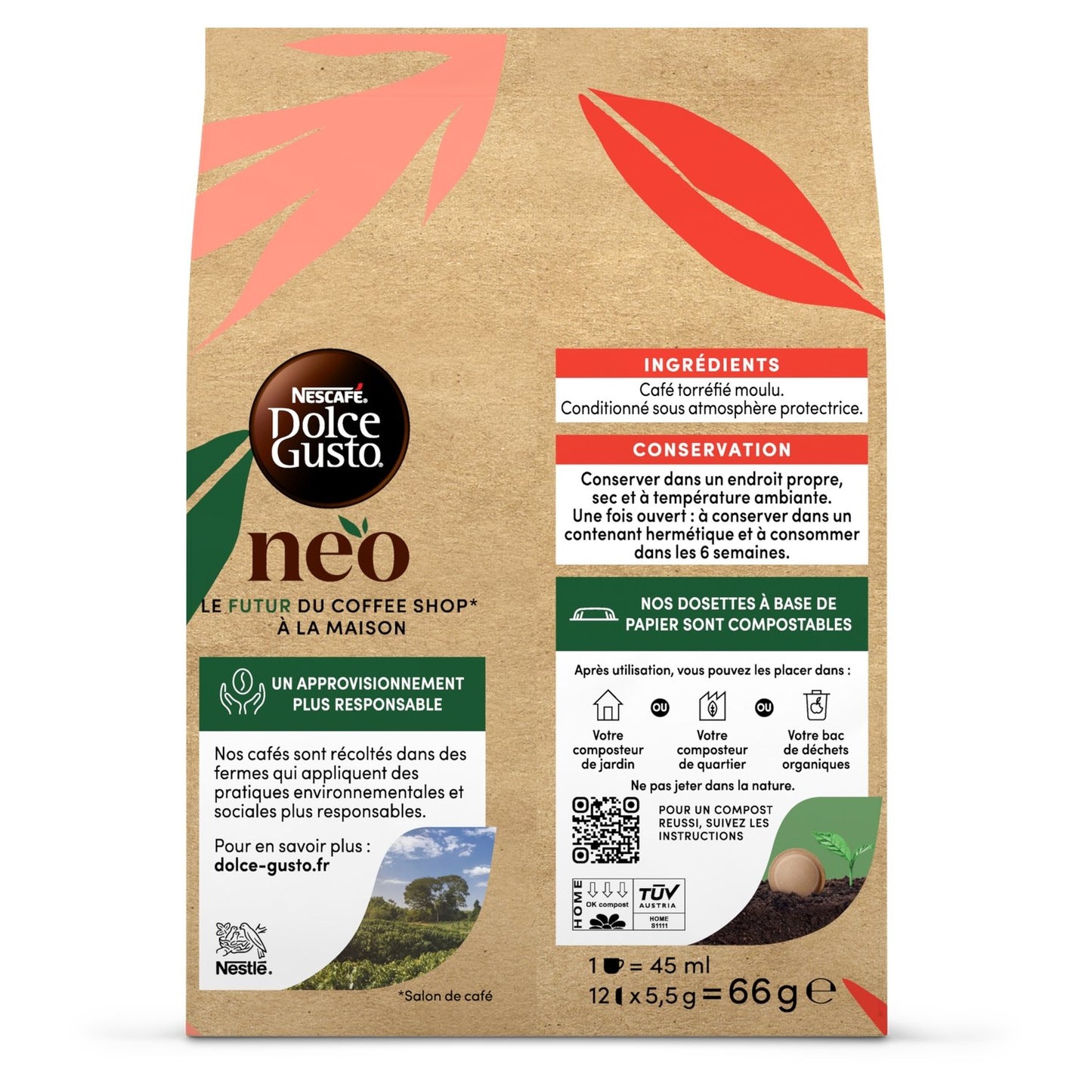 Café Dosettes Espresso Intensité 5 NESCAFE DOLCE GUSTO NEO