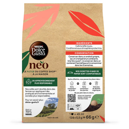 Café Dosettes Espresso Intensité 5 NESCAFE DOLCE GUSTO NEO