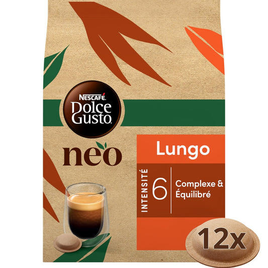 Café Dosettes Lungo Intensité 6 NESCAFE DOLCE GUSTO NEO