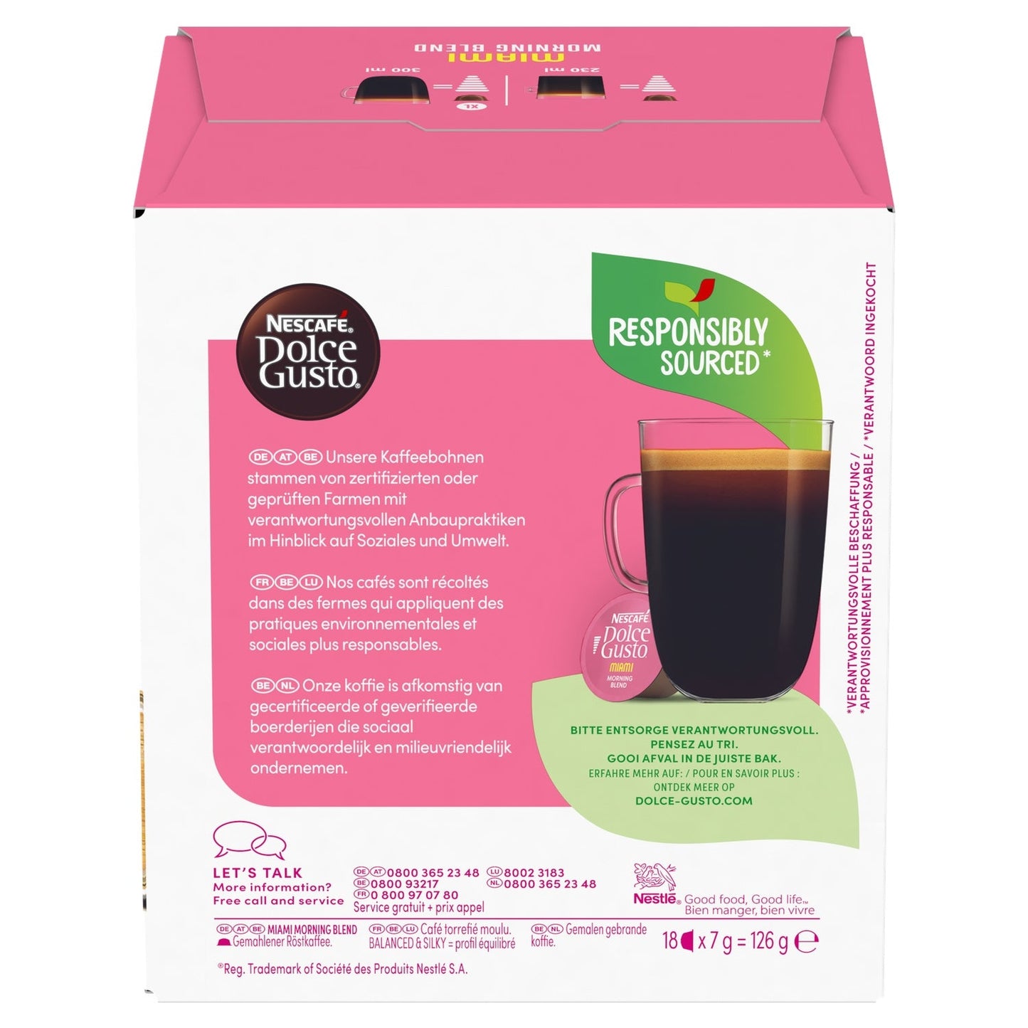 [ANTI-GASPILLAGE] Café Capsules Miami Intensité 5 Compatible Dolce Gusto NESCAFE - Date de durabilité minimale : 30/11/2025 - L'emballage peut être endommagé