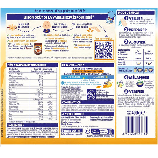 Baby Cereals From 10 Months Vanilla Babivanille NESTLE
