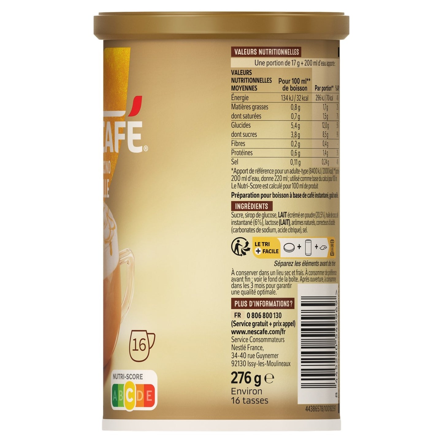 Cappuccino Soluble Vanille NESCAFE