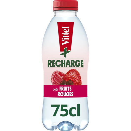 Eau Plate Aromatisée Recharge Fruits Rouges VITTEL la bouteille de 75cL