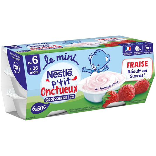 Dessert Bébé Dés 6 Mois, Fraise NESTLE 6 pots de 50g