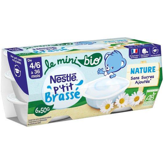 NESTLE Organic Petit Brassé Nature Baby Dessert