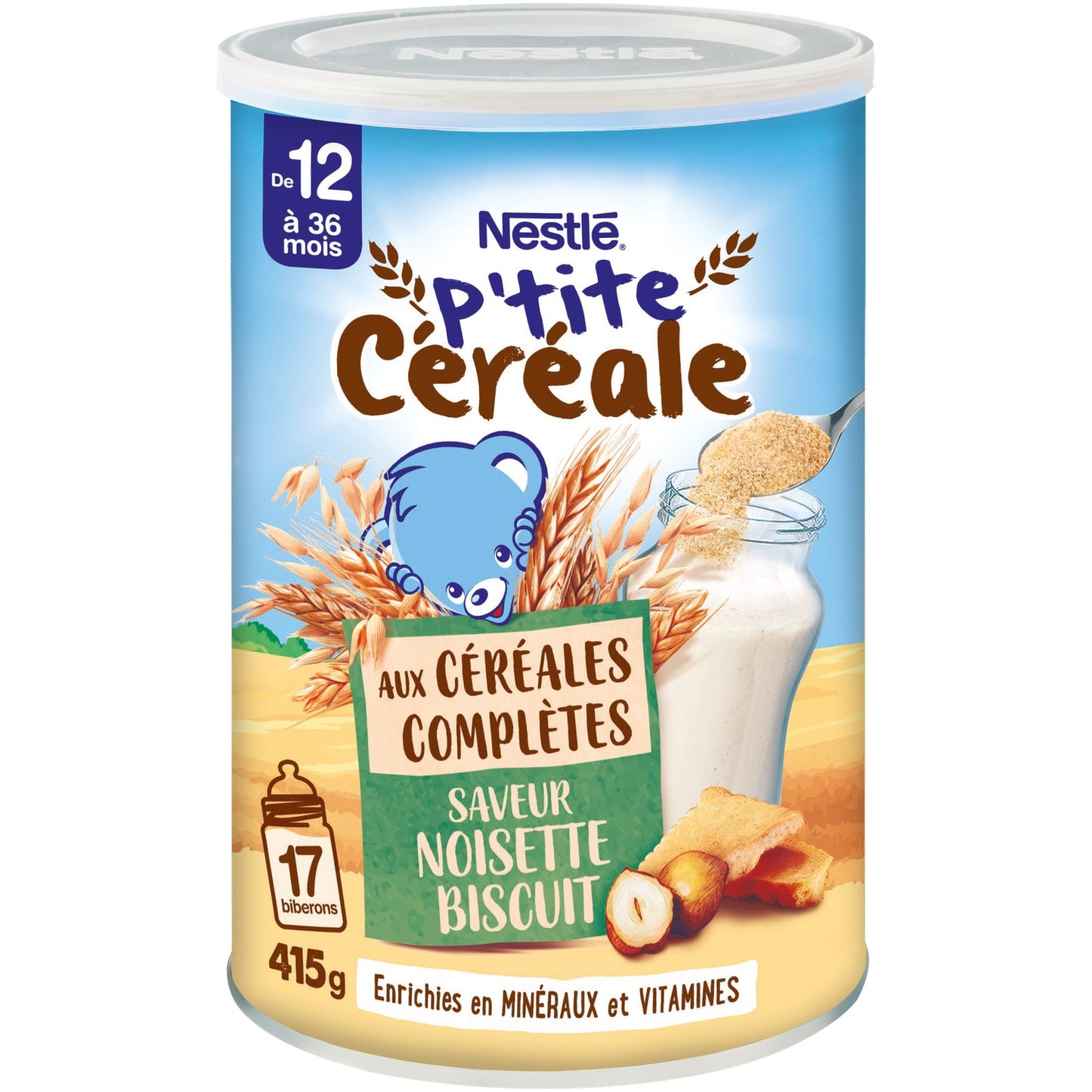 Céréales bébé dés 12 mois Céréales complètes Noisette Biscuit P'tite céréale NESTLE 
