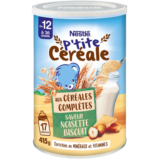 Céréales bébé dés 12 mois Céréales complètes Noisette Biscuit P'tite céréale NESTLE 