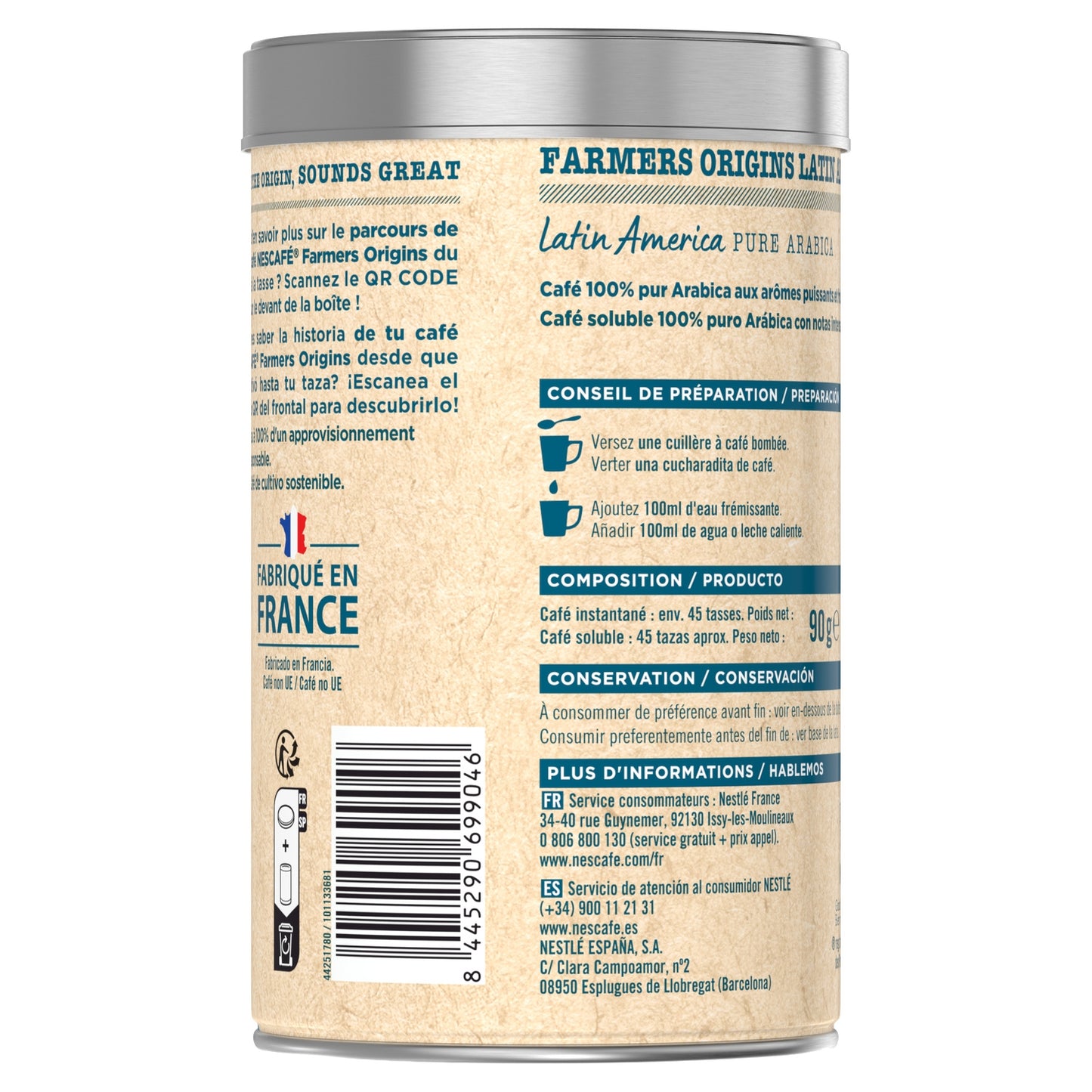 Café Soluble Latin America Intensité 8 NESCAFE FARMERS ORIGINS