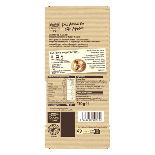 Tablette de Chocolat Blanc NESTLE DESSERT 
