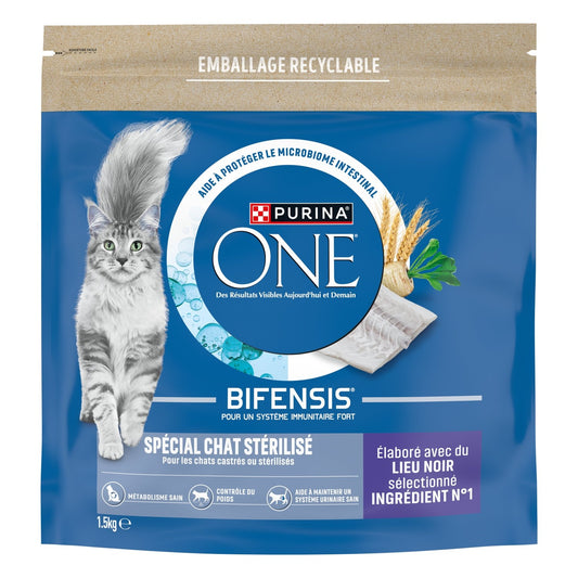 Croquettes pour Chat Adulte Stérilisé Lieu PURINA le paquet de 1.5kg