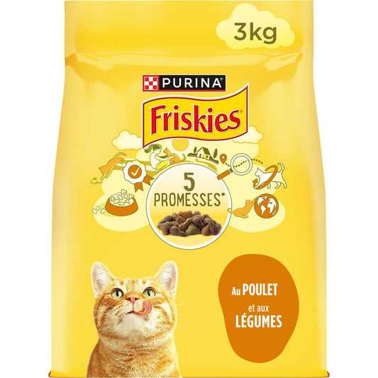 Croquettes pour Chat Adulte Poulet Légume FRISKIES le paquet de 3kg