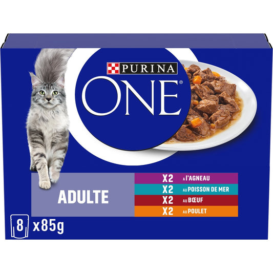 Pâtée pour Chat Adulte Effilés en Sauce Multivariétés PURINA la boite de 680g