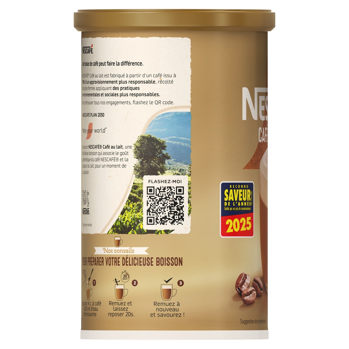 Café Soluble Cappuccino Café au Lait NESCAFE 