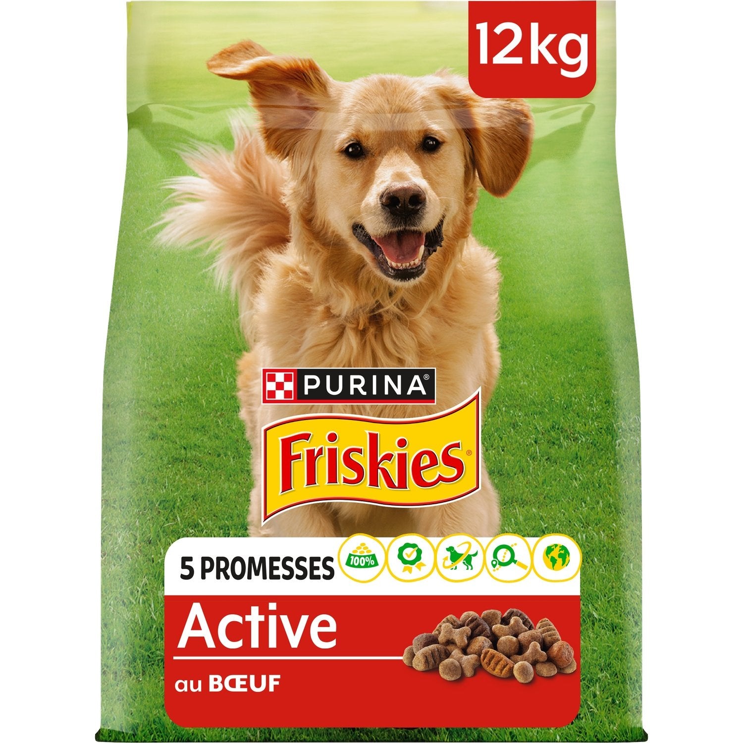 Croquettes pour Chien Adulte Boeuf Active FRISKIES le sac de 12Kg