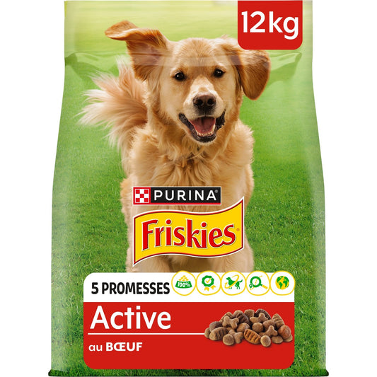 Croquettes pour Chien Adulte Boeuf Active FRISKIES le sac de 12Kg
