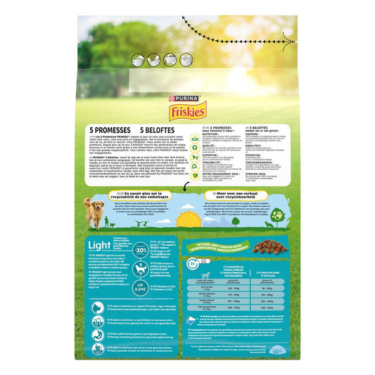 Croquettes pour Chien Adulte Light Poulet Légumes FRISKIES