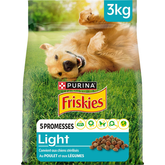 Croquettes pour Chien Adulte Light Poulet Légumes FRISKIES le paquet de 3Kg