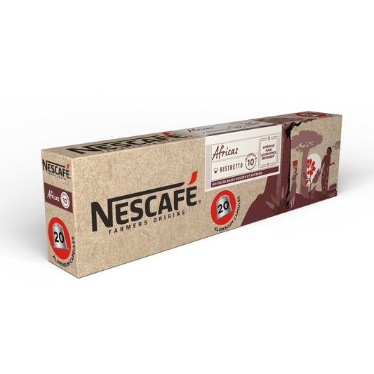 Café Capsules Compatibles Nespresso Africas Ristretto Intensité 10 NESCAFE FARMERS ORIGINS