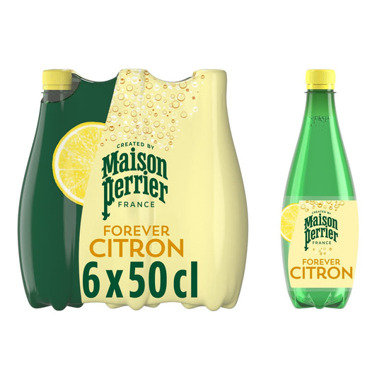 Eau Gazeuse Aromatisée Citron MAISON PERRIER FOREVER le pack de 6 bouteilles de 50cL