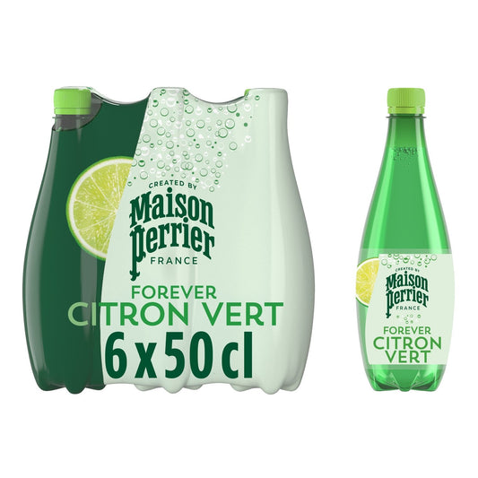 Eau Gazeuse Aromatisée Citron Vert MAISON PERRIER le pack de 6 bouteilles de 50cL