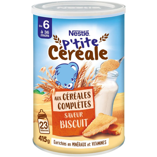 Céréales Bébé Dès 6 Mois Céréales Complètes Biscuit P'tite Céréale NESTLE boite de 415g