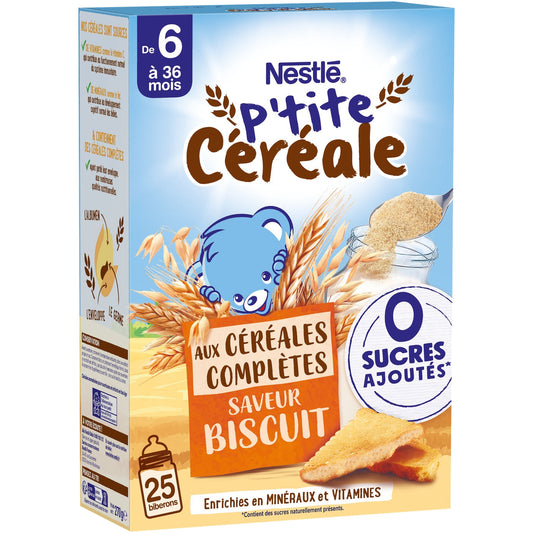 Baby Cereals From 6 Months Whole Grain Biscuit Flavor Biscuit 0 Added Sugars P'tite Céréale NESTLE