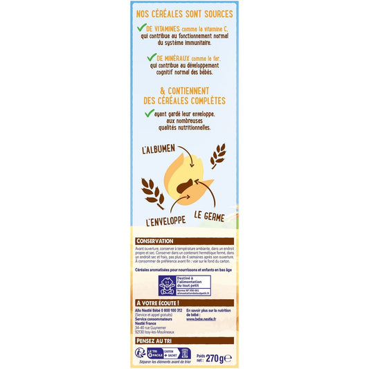 Céréales Bébé Dès 6 Mois Céréales Complètes Biscuit Saveur Biscuit 0 Sucres Ajoutés P'tite Céréale NESTLE