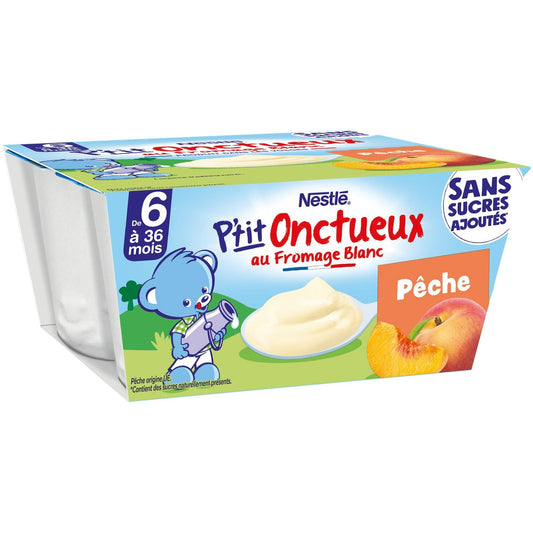 Dessert Bébé Dés 6 Mois, Pêche NESTLE 4 pots de 90g