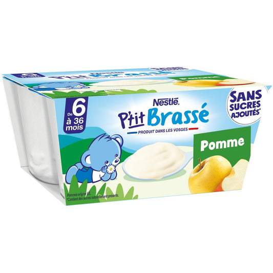 Dessert Bébé Dés 6 Mois, au Pomme Sans Sucres Ajoutés NESTLE 4 pots de 90g