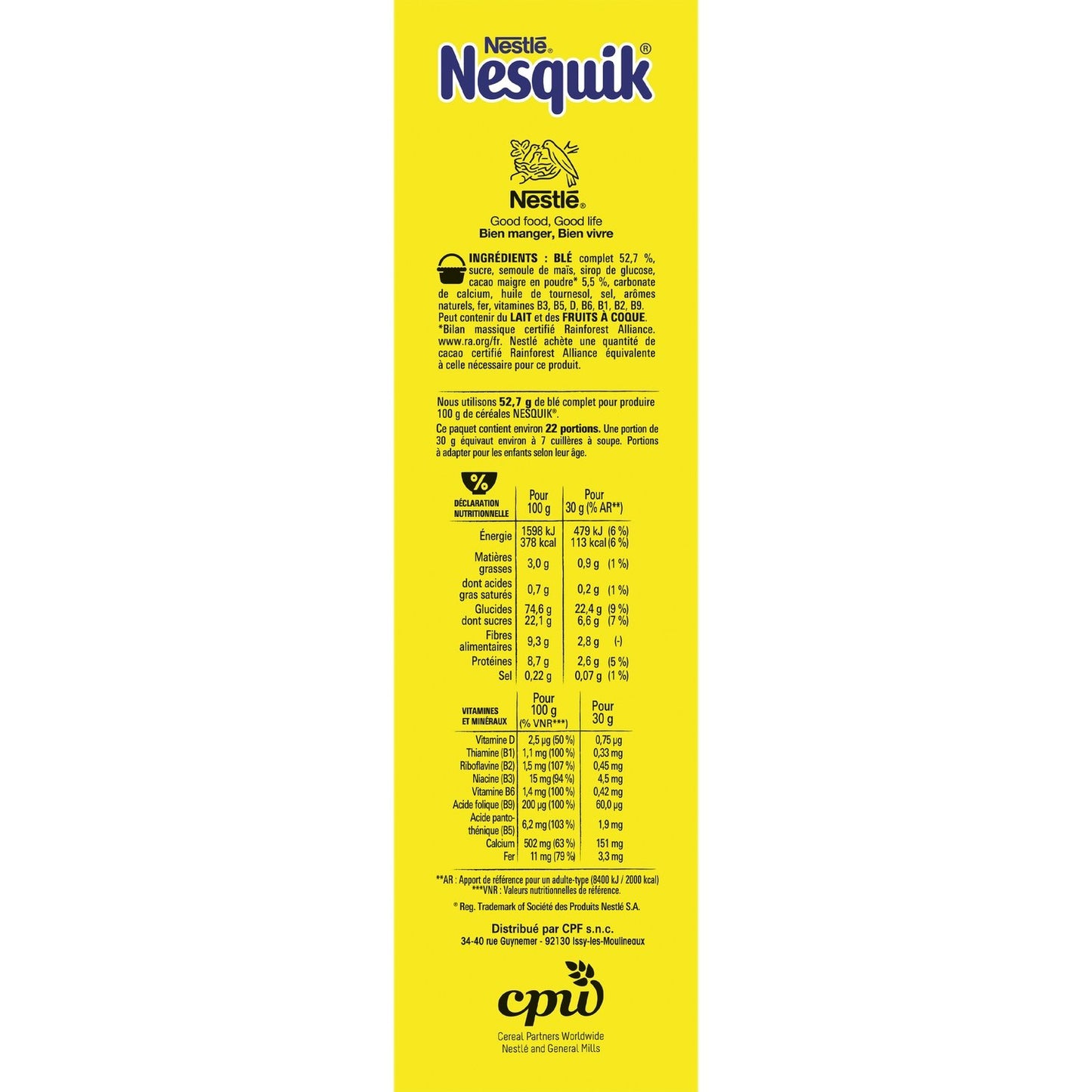 Céréales Nesquik Chocolat NESTLE