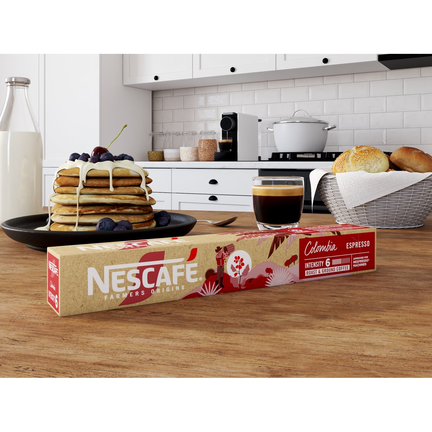 Café Capsules Espresso Intensité 6 Colombia Compatible Nespresso NESCAFE FARMERS ORIGINS 