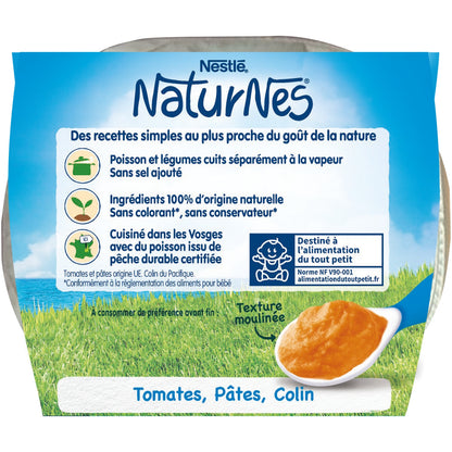 Plat Bébé Dès 6 Mois Tomates Pâtes et Colin Naturnes NESTLE