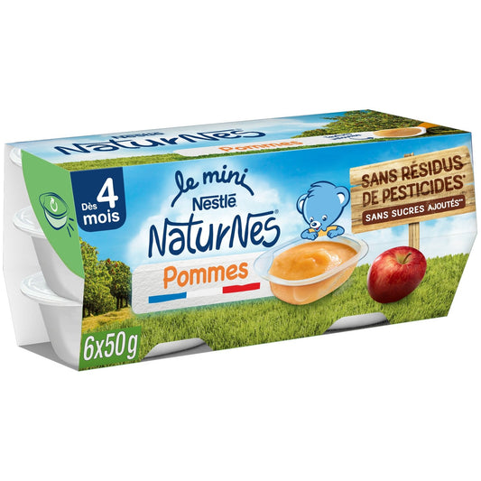 Compotes Bébé Dés 4 Mois, Pommes NESTLE 6 pots de 50g