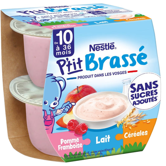 Dessert Bébé Dés 10 Mois, Pomme Framboise Lait et Céréales NESTLE 2 pots de 115g