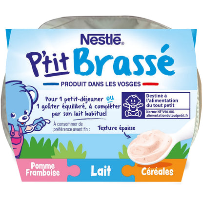 Babydessert ab 10 Monaten, Apfel-Himbeer-Milch und Getreide NESTLE