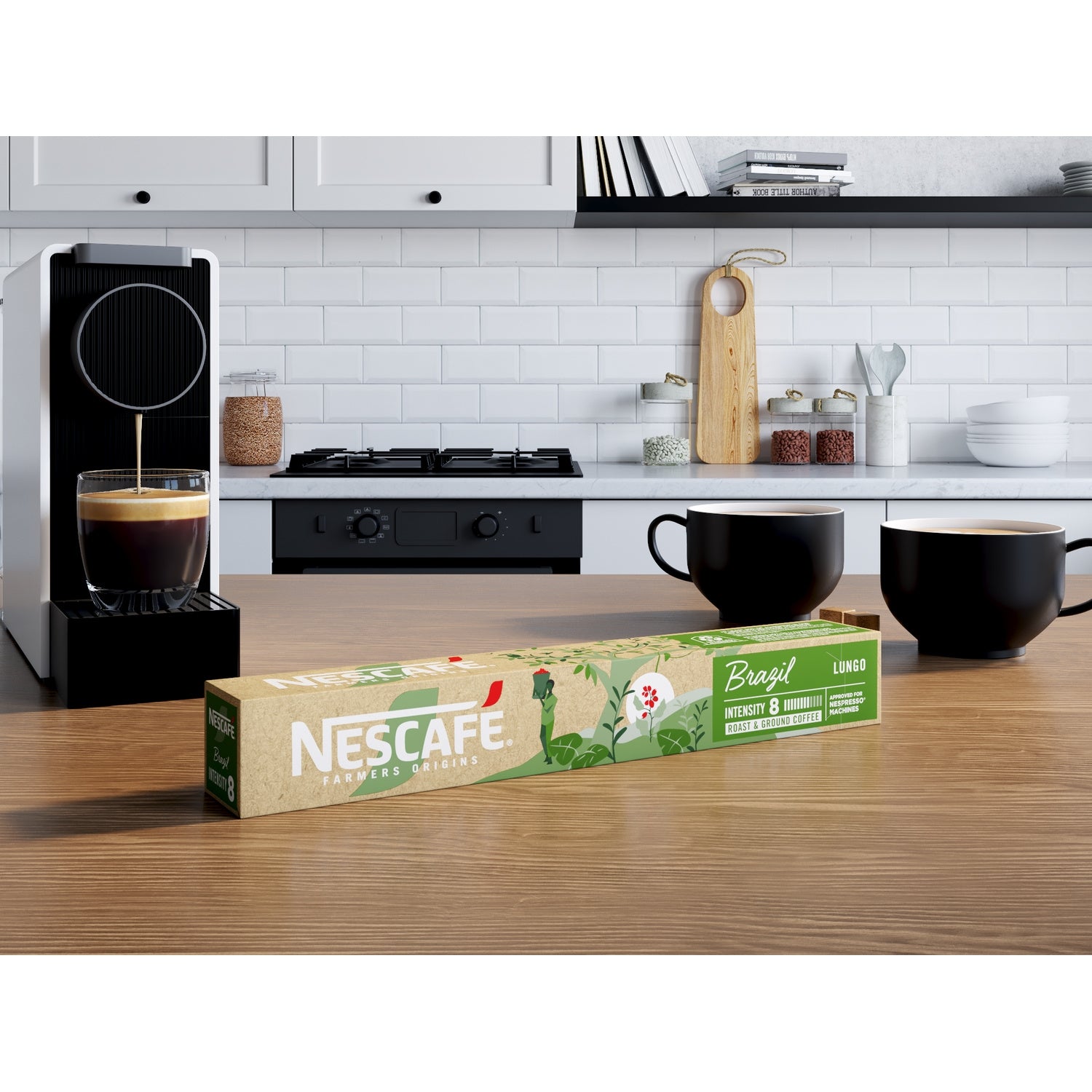 Café Capsules Lungo Intensité 8 Brazil Compatible Nespresso NESCAFE FARMERS ORIGINS 