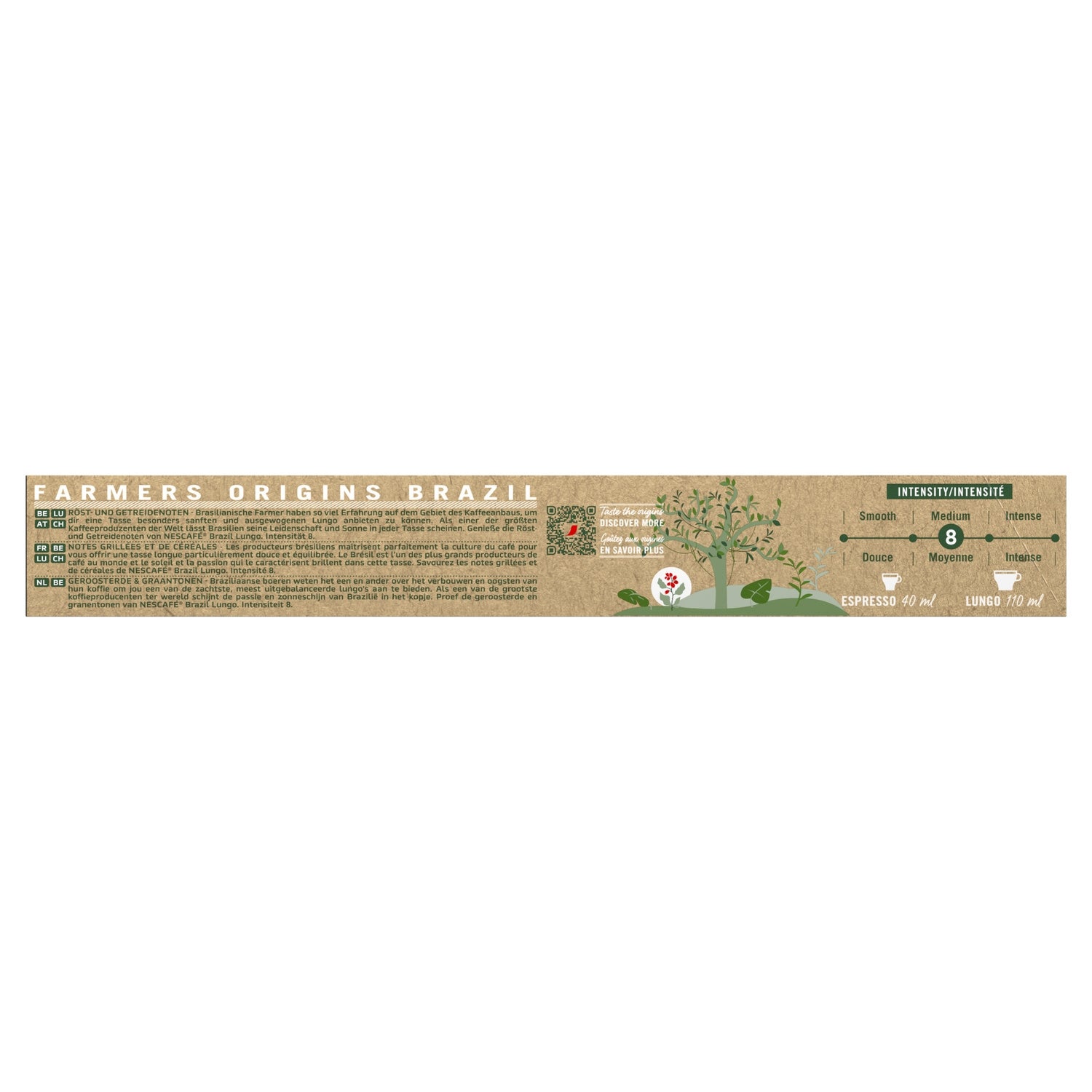 Café Capsules Lungo Intensité 8 Brazil Compatible Nespresso NESCAFE FARMERS ORIGINS 