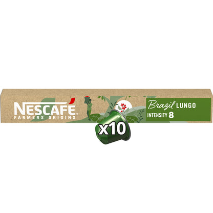 Café Capsules Lungo Intensité 8 Brazil Compatible Nespresso NESCAFE FARMERS ORIGINS 