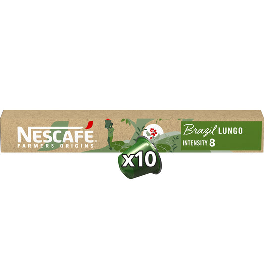 Café Capsules Lungo Intensité 8 Brazil Compatible Nespresso NESCAFE FARMERS ORIGINS 