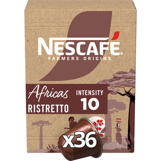 Café Capsules Espresso Ristretto Intensité 10 Africas Compatible Nespresso NESCAFE FARMERS ORIGINS 