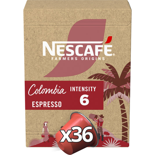 Café Capsules Espresso Intensité 6 Colombia Compatible Nespresso NESCAFE FARMERS ORIGINS 