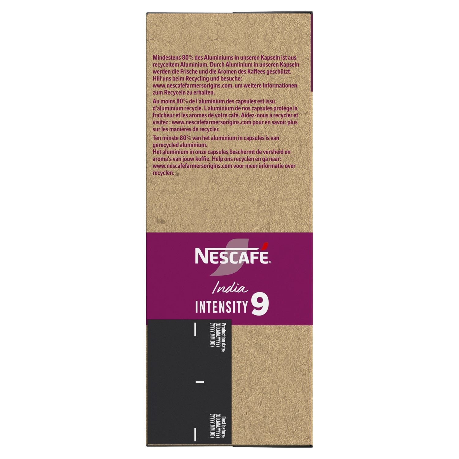 Café Capsules Espresso Intensité 9 India Compatible Nespresso NESCAFE FARMERS ORIGINS 