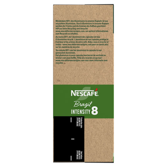Café Capsules Lungo Intensité 8 Brazil Compatible Nespresso NESCAFE FARMERS ORIGINS 