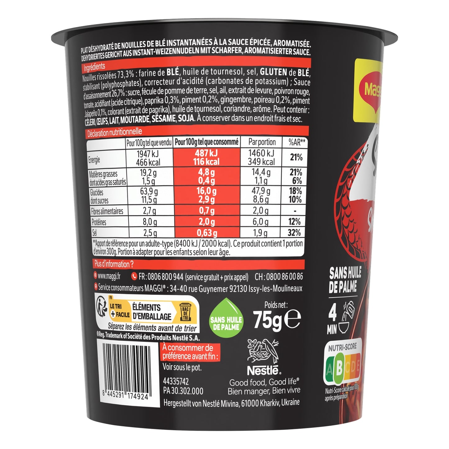Nouilles Instantanées Saveur Sweet Chili Saucy Noodles MAGGI 