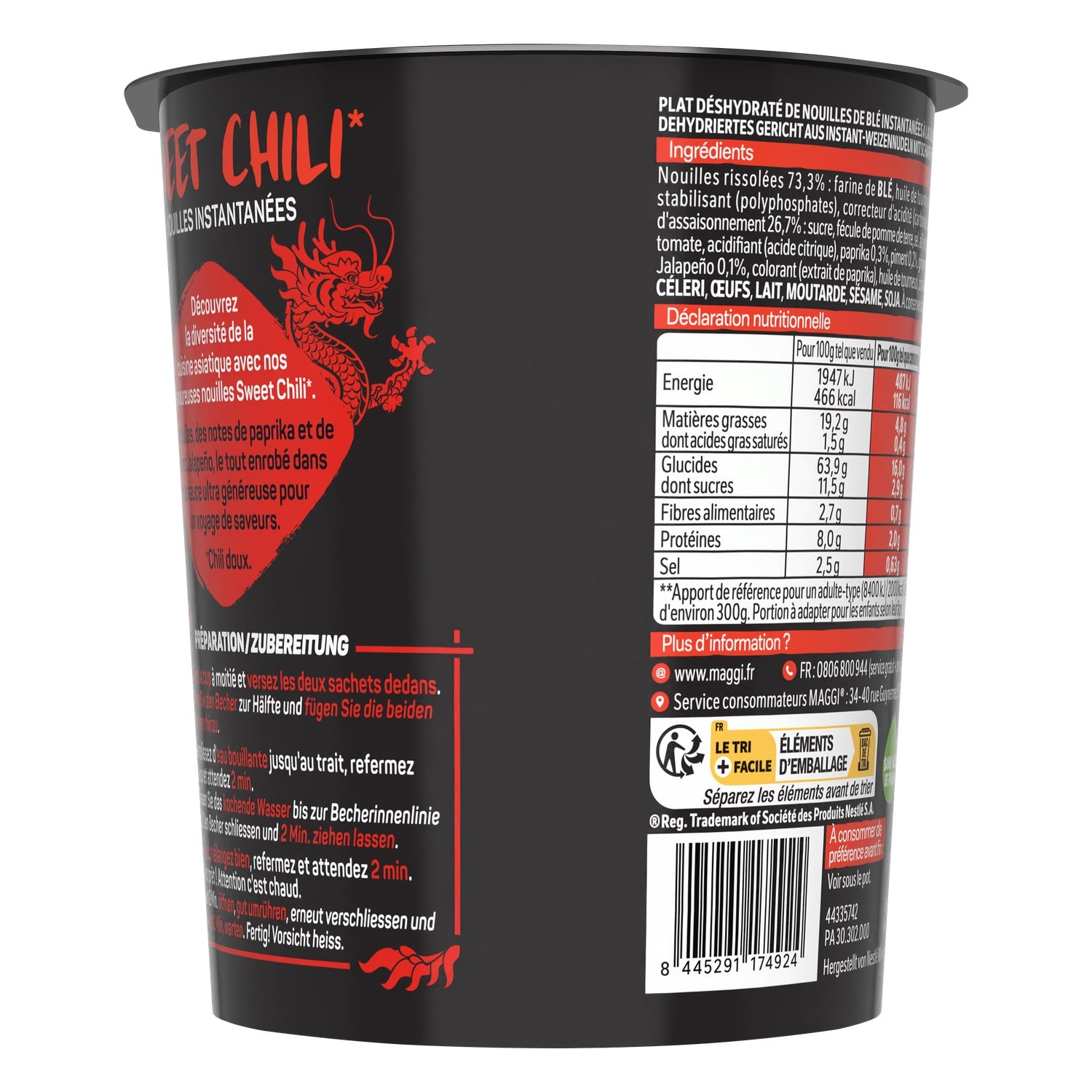 Nouilles Instantanées Saveur Sweet Chili Saucy Noodles MAGGI 