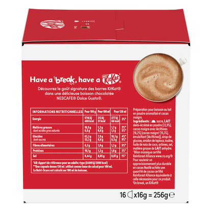 Chocolat Chaud Capsules Latte KitKat Compatible Dolce Gusto NESCAFE DOLCE GUSTO 